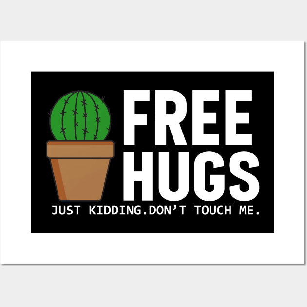 Free Hugs Just Kidding Don't Touch Me Cactus Cinco De Mayo Wall Art by Kings Substance